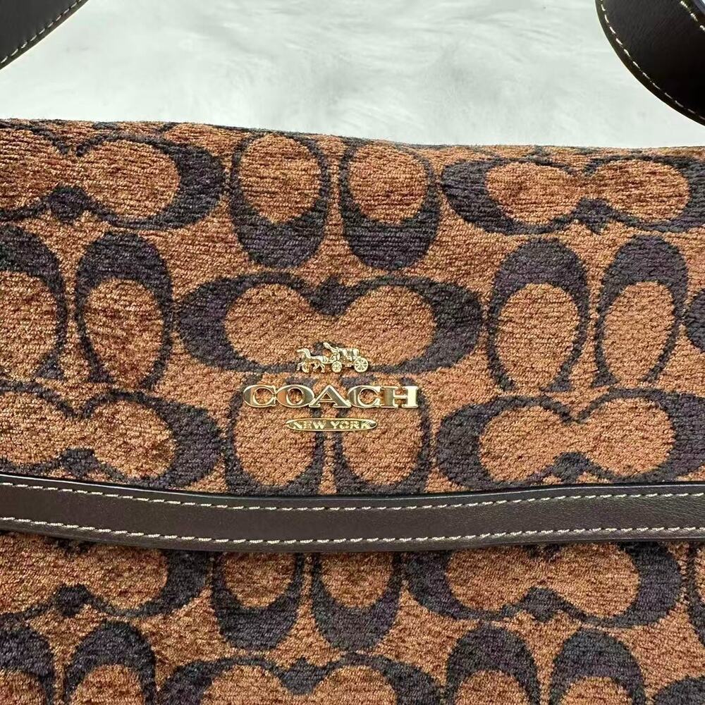 Coach Etta Small Flap Shoulder Bag Signature Chenille CCV65 2025 New Release NWT - Picture 10 of 12